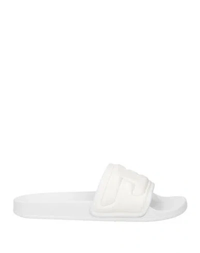 Diesel White Sa-mayemi Puff Sandals