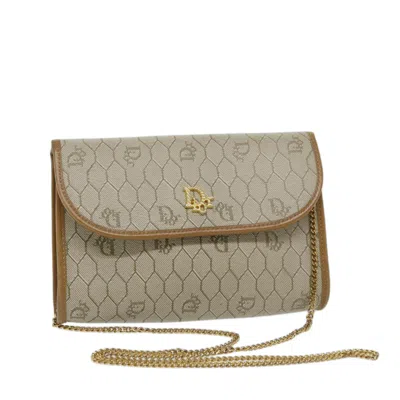 Dior Honeycomb Beige Canvas Shoulder Bag ()