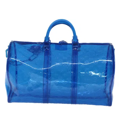 Pre-owned Louis Vuitton Keepall Bandouliere 50 Blue Vinyl Travel Bag ()