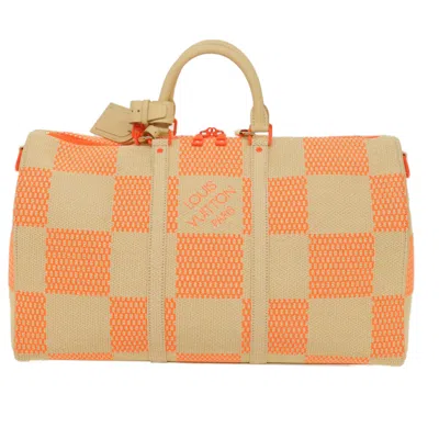 Pre-owned Louis Vuitton Keepall Bandouliere 50 Orange Canvas Travel Bag ()