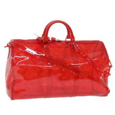 Pre-owned Louis Vuitton Keepall Bandouliere 50 Red Plastic Travel Bag ()