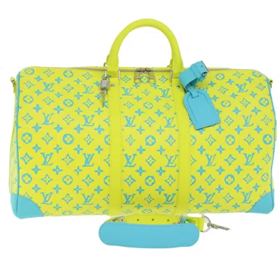 Pre-owned Louis Vuitton Keepall Bandouliere 50 Yellow Canvas Travel Bag ()