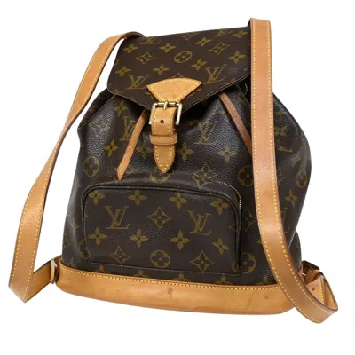 Pre-owned Louis Vuitton Montsouris Mm Brown Canvas Backpack Bag ()