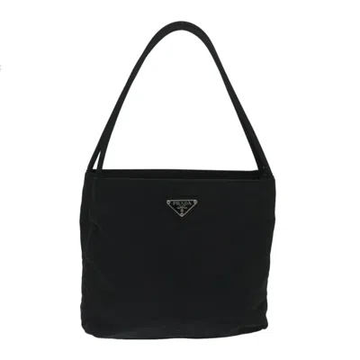 Prada Tessuto Black Canvas Shoulder Bag ()