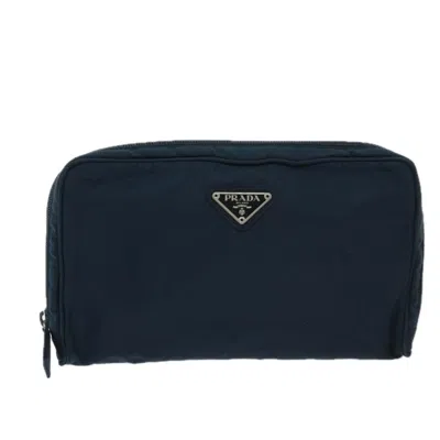 Prada Tessuto Navy Synthetic Clutch Bag () In Black