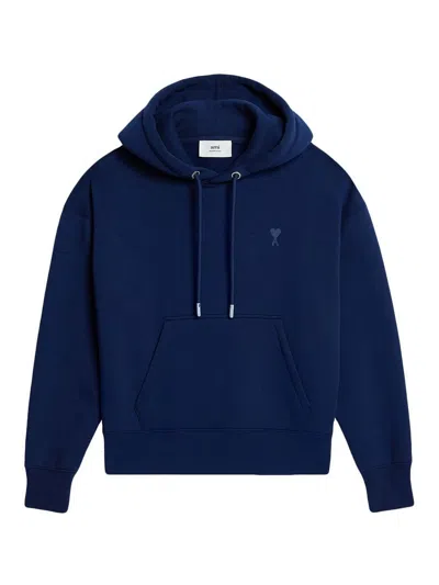 Ami Alexandre Mattiussi Ami De Coeur Hoodie In Blue