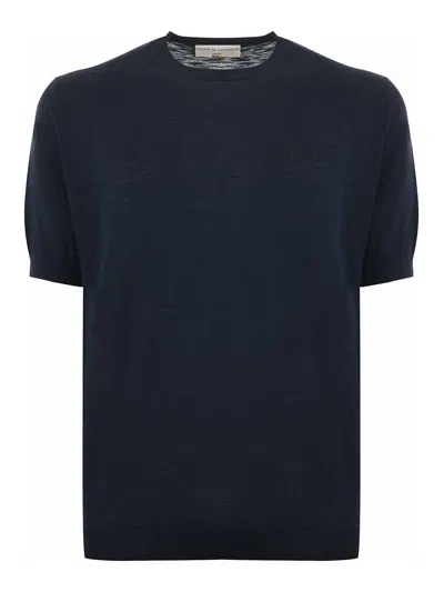 Filippo De Laurentiis T-shirt In Cotton Thread. In Blue