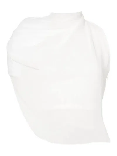 Jacquemus Le Haut Pablo Draped One-shoulder Top In White