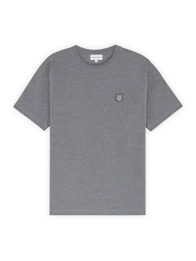 Maison Kitsuné Bold Fox Head Patch Comfort Tee Shirt In Grey