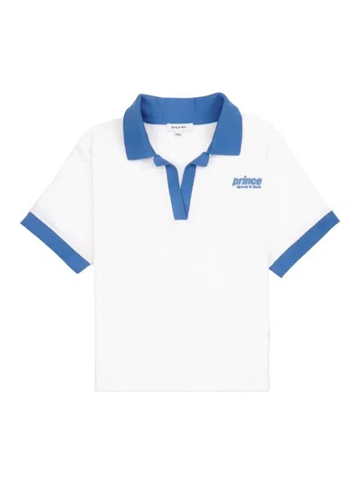 Sporty And Rich Prince Sporty Terry Polo Shirt In White