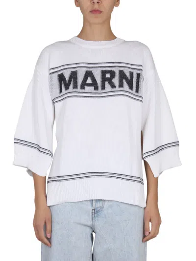 Marni Jersey With Logo In White