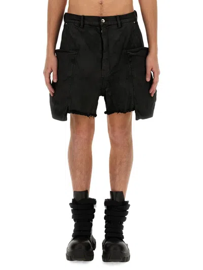 Rick Owens Denim Shorts In Black