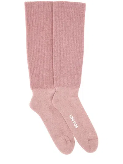 Rick Owens Knitted Socks In Pink