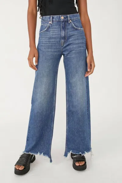 Free People Straight Up Baggy Jeans In Riverside Blue