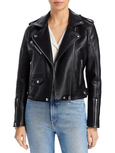 Blanknyc Womens Faux Leather Short Moto Coat In Black
