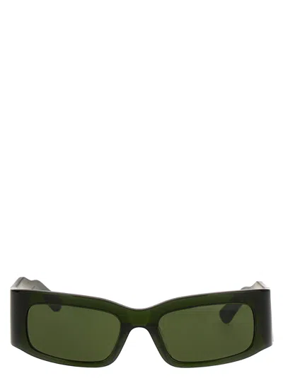 Balenciaga Paper Rectangle Sunglasses Green