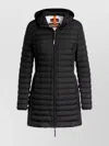 Parajumpers Irene Quilted Down Jacket Hood Side Zip Pockets In Black