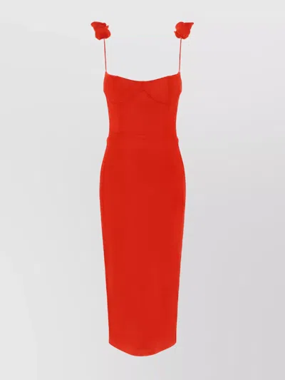 Magda Butrym Rose-detailed Dress In Red