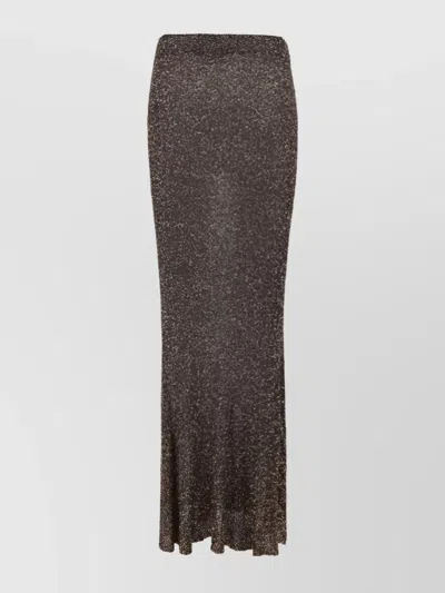 Balenciaga Sequined Stretch-knit Maxi Skirt In Brown