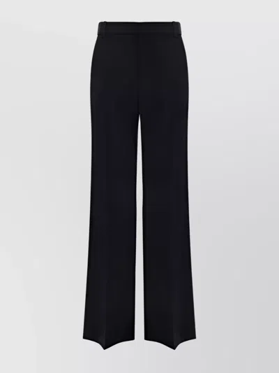 Chloé Wool And Silk-blend Wide-leg Pants In Black