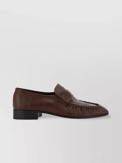 The Row Soft Leather Flat Loafers In Multicolor
