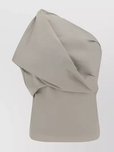 Rick Owens Draped One-shoulder Top In Pearl