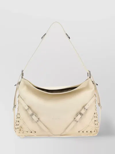 Givenchy Medium Voyou Leather Shoulder Bag In White