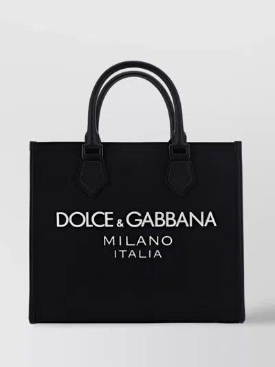 Dolce & Gabbana Logo Tote Bag In Black  
