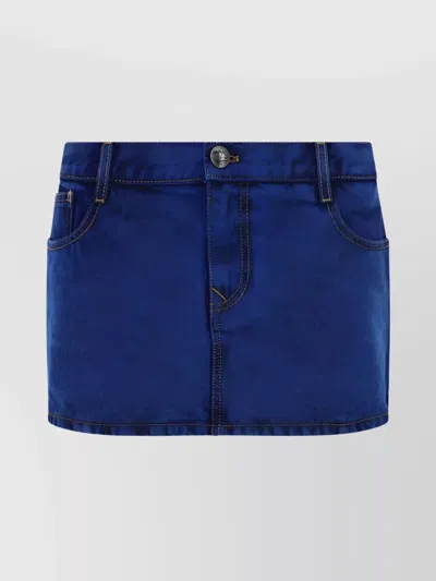 Vivienne Westwood Crewe Coated Cotton Denim Mini Skirt In Blue