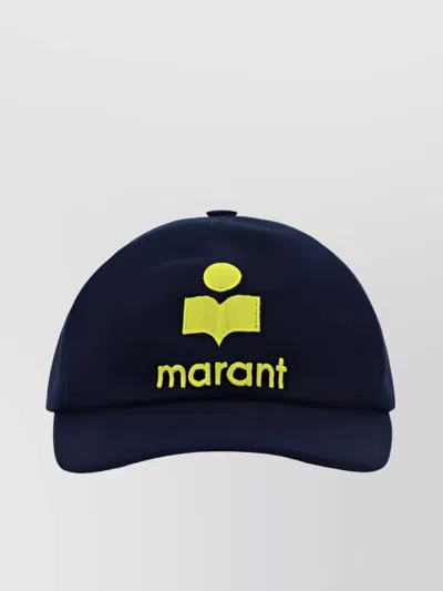 Isabel Marant Tyron Logo Cap In Midnight/yellow