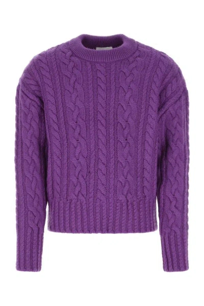 Ami Alexandre Mattiussi Ami Man Purple Wool Sweater