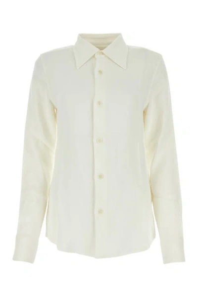 Ami Alexandre Mattiussi Ami Woman Ivory Viscose Blend Shirt In White