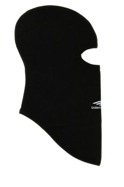 Balenciaga Logo Cotton-blend Balaclava In Black