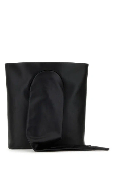 Balenciaga Woman Black Leather Large Glove Shoulder Bag
