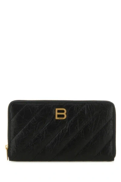 Balenciaga Woman Black Leather Wallet