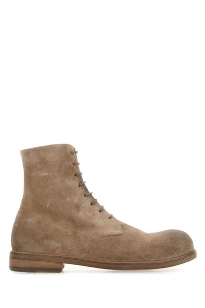 Marsèll Marsell Man Biscuit Suede Zucca Ankle Boots In Brown