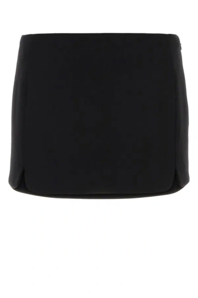 Miu Miu Black Wool Blend Mini Skirt