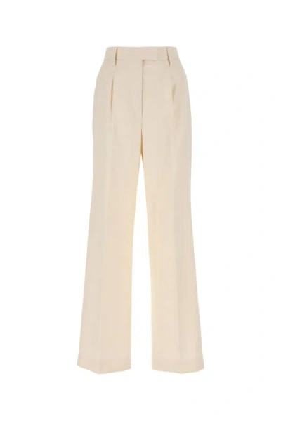 Prada Ivory Cotton Wide-leg Trouser In White