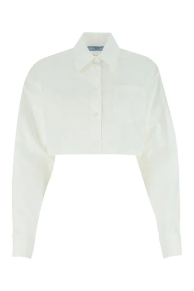 Prada Woman White Poplin Shirt
