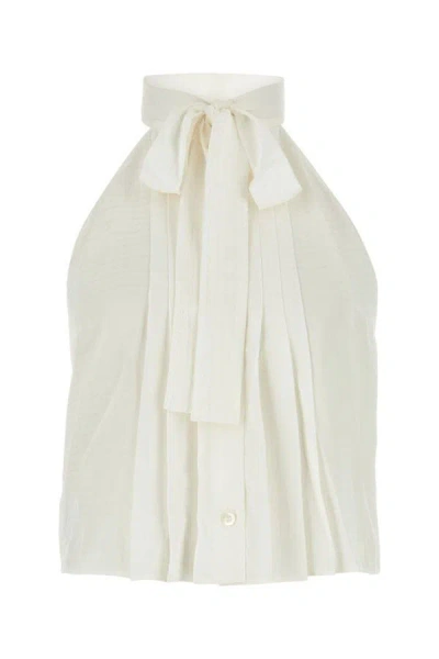 Prada Woman White Silk Top