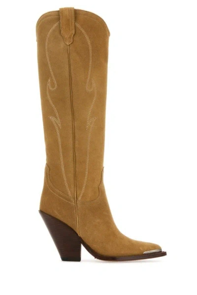 Sonora Woman Camel Suede Rancho Boots In Brown