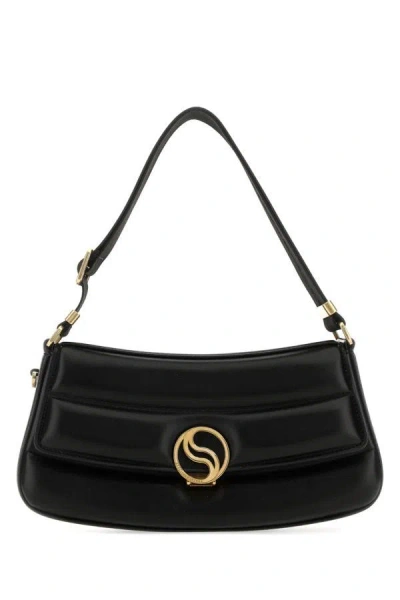 Stella Mccartney Curved Silhouette Matte Shoulder Bag In Black
