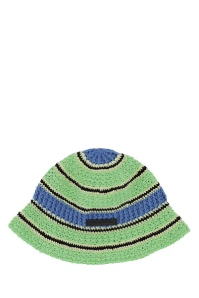 Stella Mccartney Woman Hat Green Size 7 Cotton In Multicolor