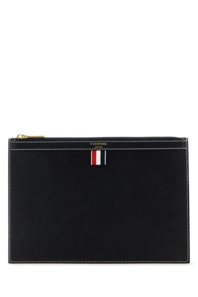 Thom Browne Man Midnight Blue Leather Document Case