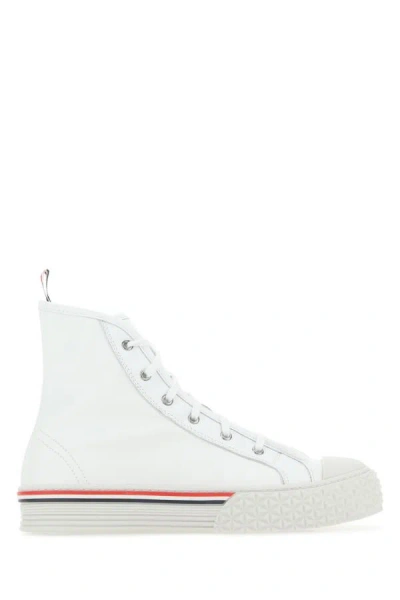 Thom Browne Man White Leather Collegiate Sneakers