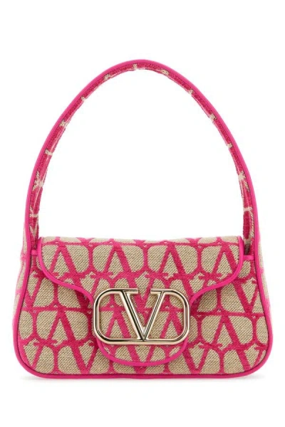 Valentino Garavani Vlogo Small Toile Iconographe Canvas & Leather Shoulder Bag In Multicolor