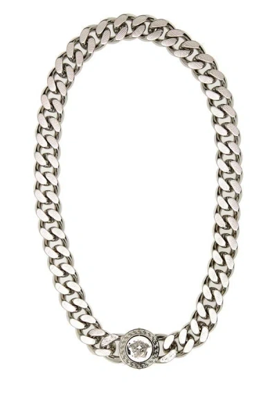 Versace Man Silver Metal Medusa Necklace