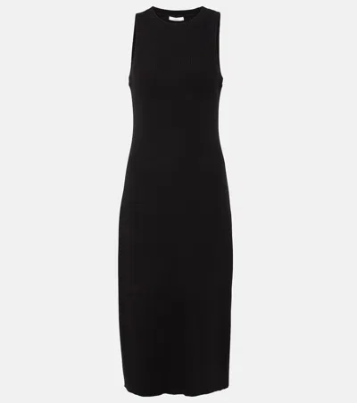 Vince Women's Rib-knit High Neck Tank Midi-dress In Black