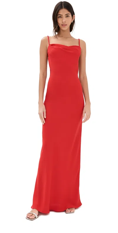 Anna October Yelena Open Back Maxi Dress In Red