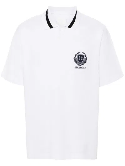 Givenchy Logo Embroidered Polo Shirt In White